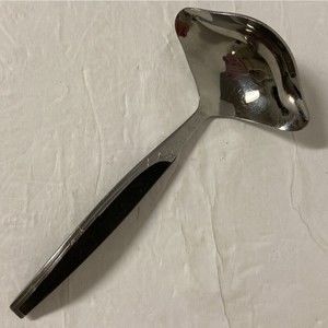 Gravy Ladle Japan Stainless Flatware Atomic Black Handle Starburst Cosmos